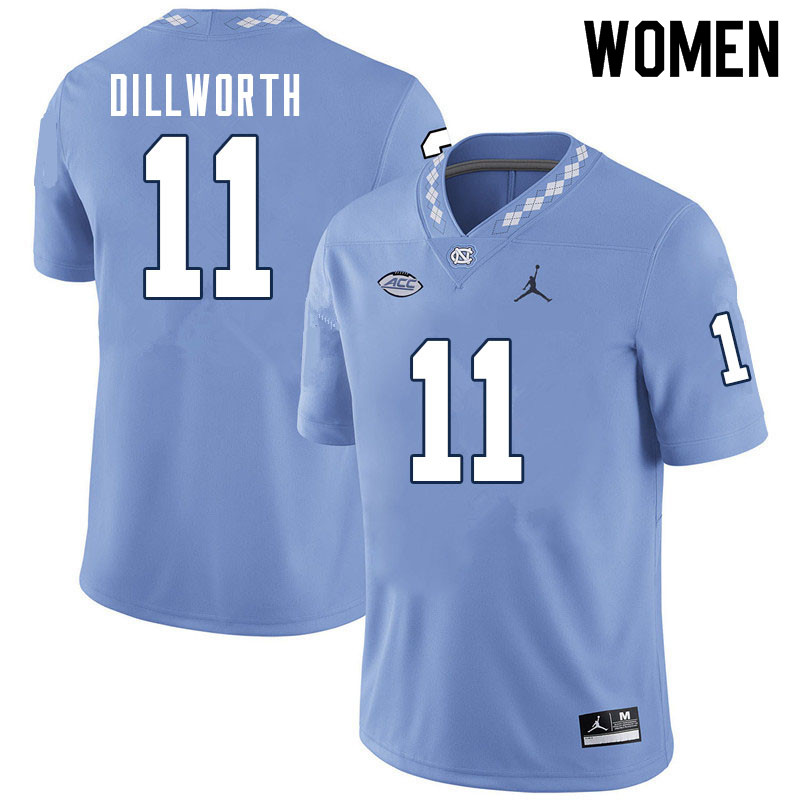 Women #11 Raneiria Dillworth North Carolina Tar Heels College Football Jerseys Sale-Carolina Blue